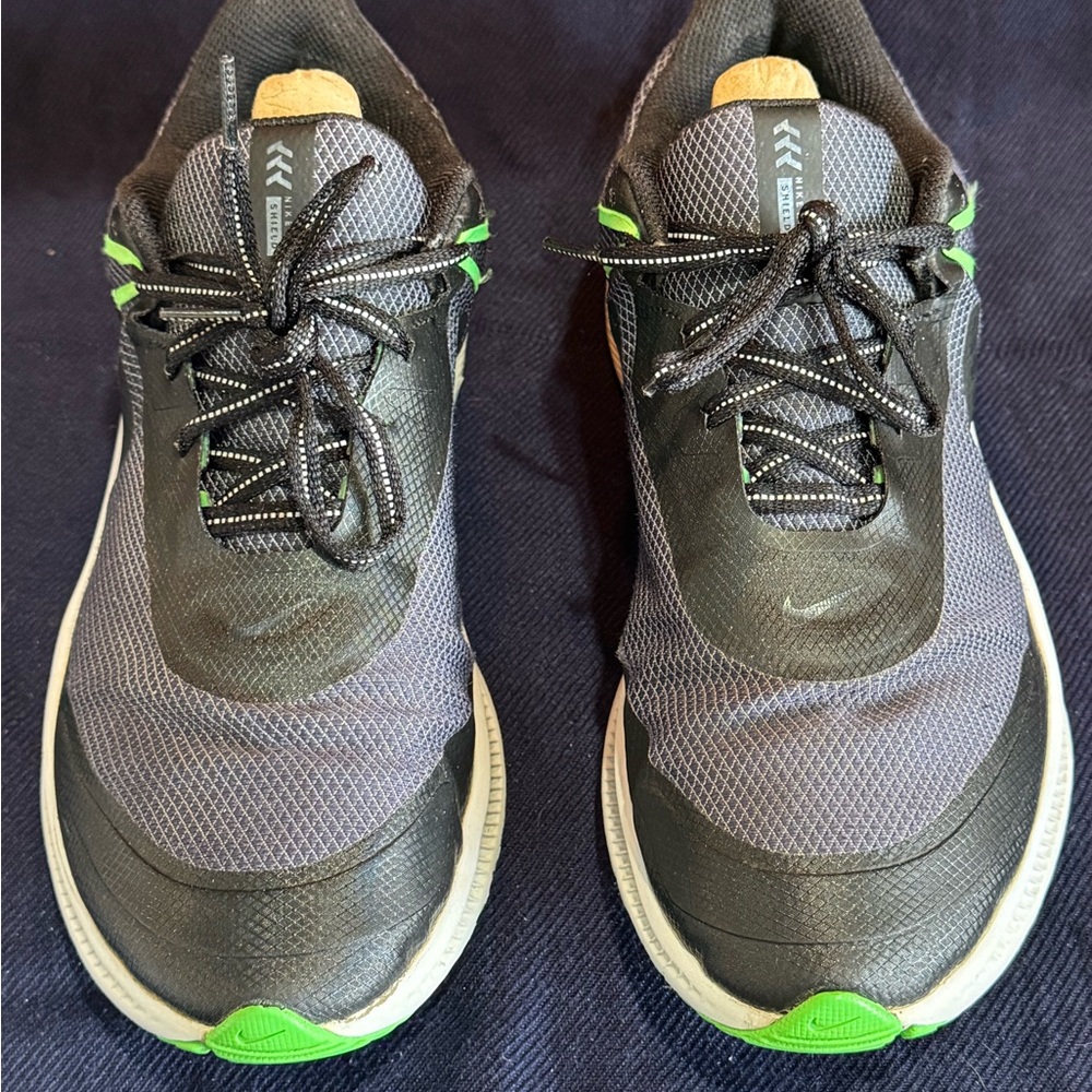 Nike Gray and Green Athletic Shoes